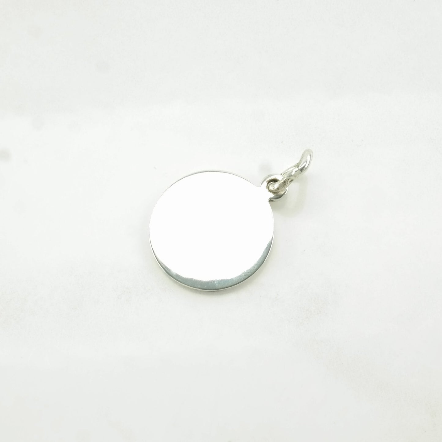 Choice Vintage Tiffany & Co Circle Tag Blank Sterling Silver Pendant