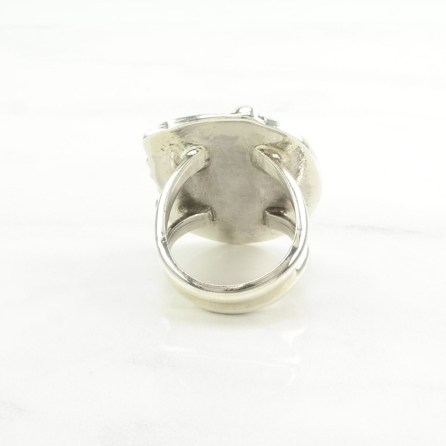 Vintage Native American Silver Ring Spiderweb Turquoise Large Sterling Blue Size 6 3/4