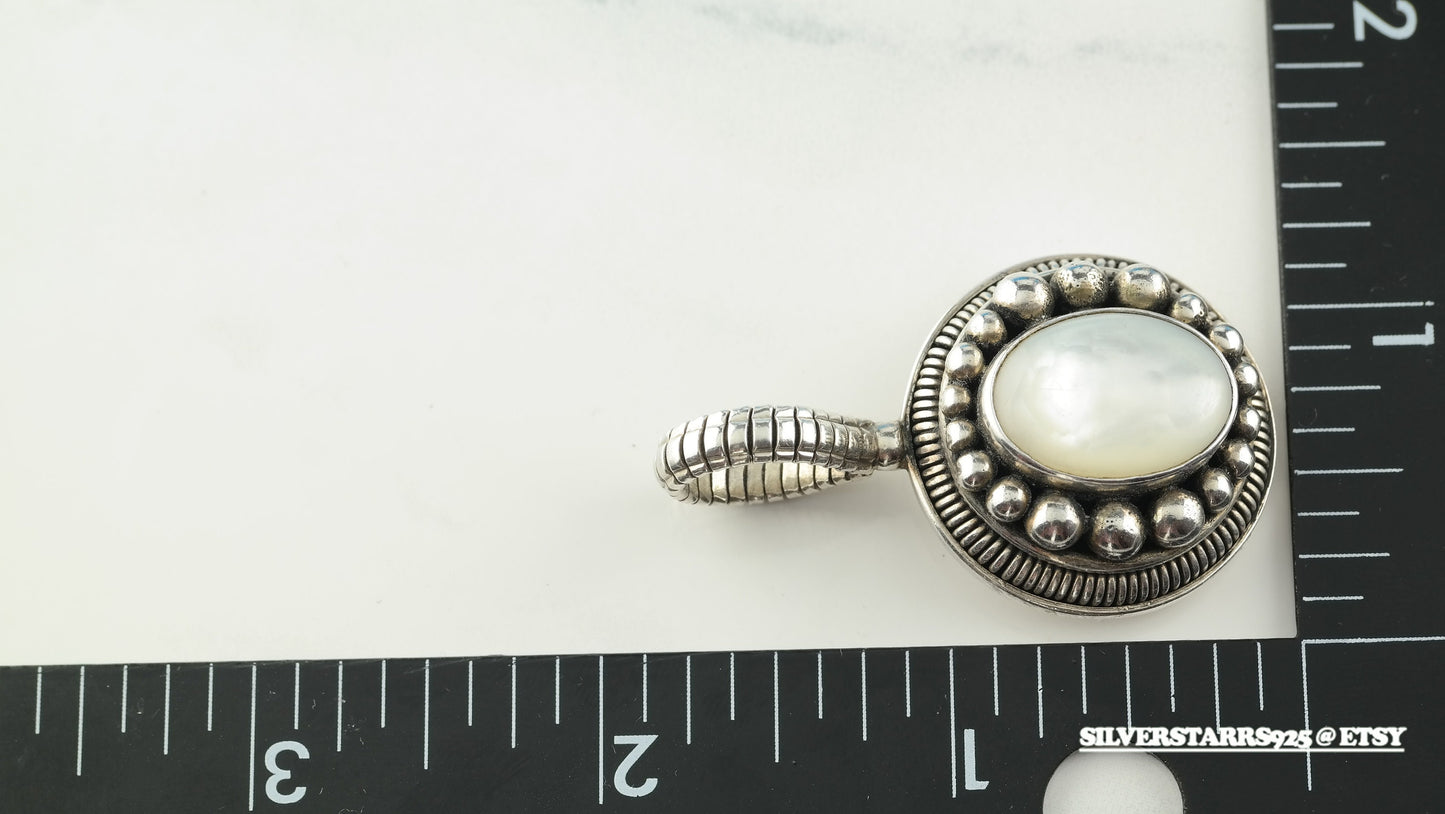 Mother of Pearl Bali Sterling Silver Pendant