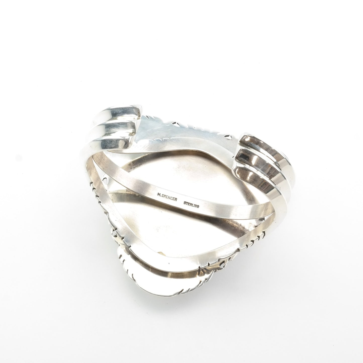 Spiderweb Turquoise Native American Sterling Silver Cuff Bracelet