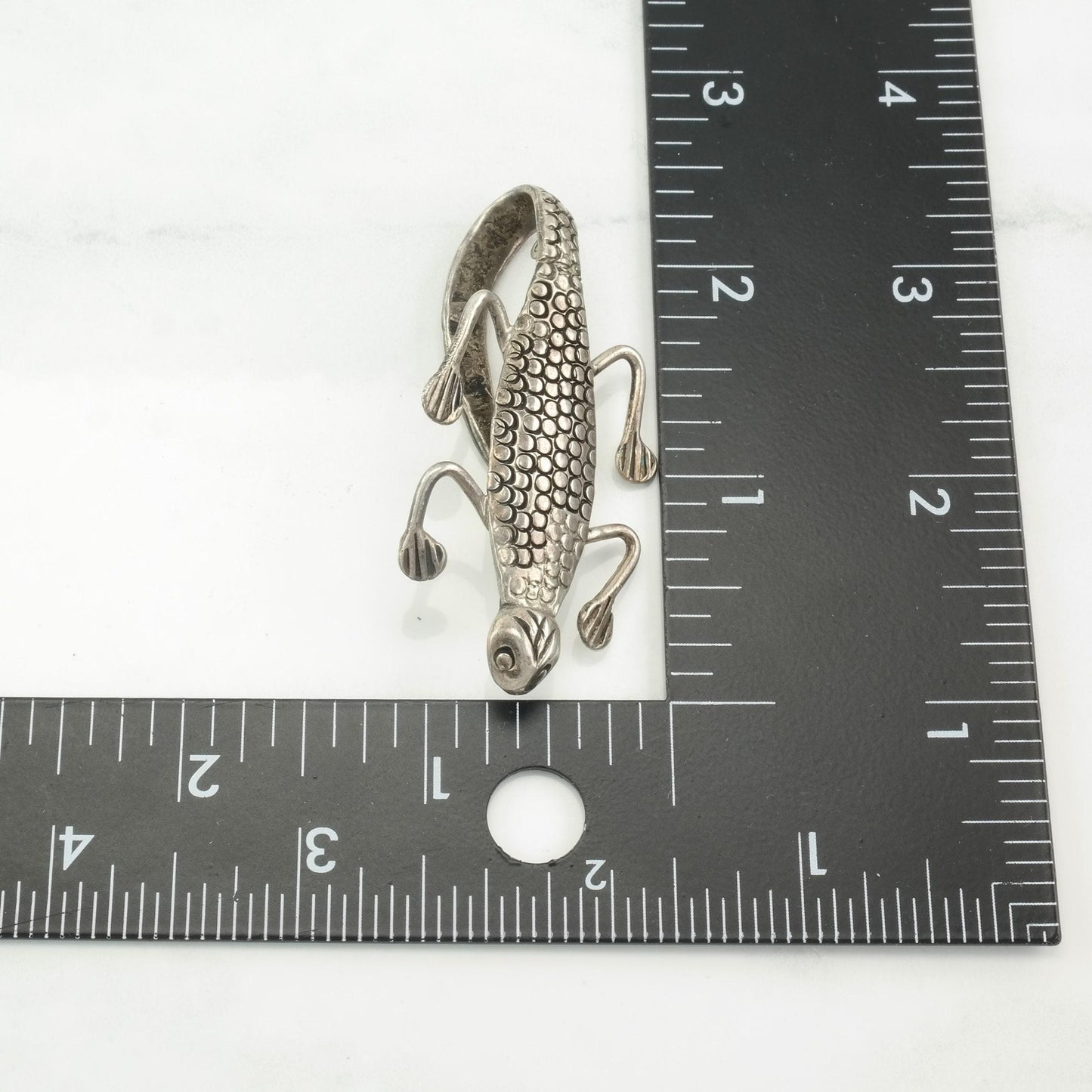 Native American Lizard Brooch Sterling Silver B1529