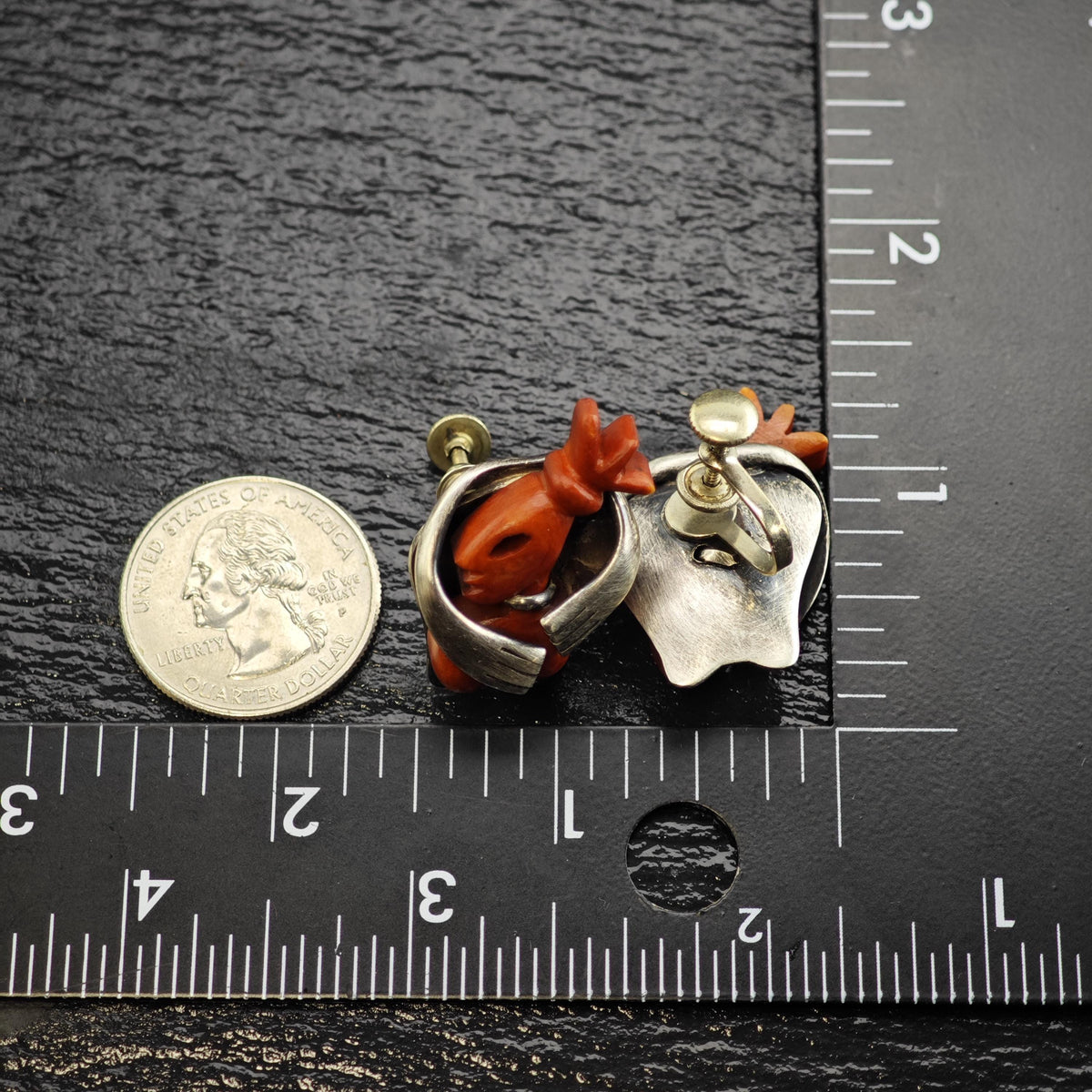 Taxco Salvador Teran Screw Back Sterling Silver Earrings ER3228Gra