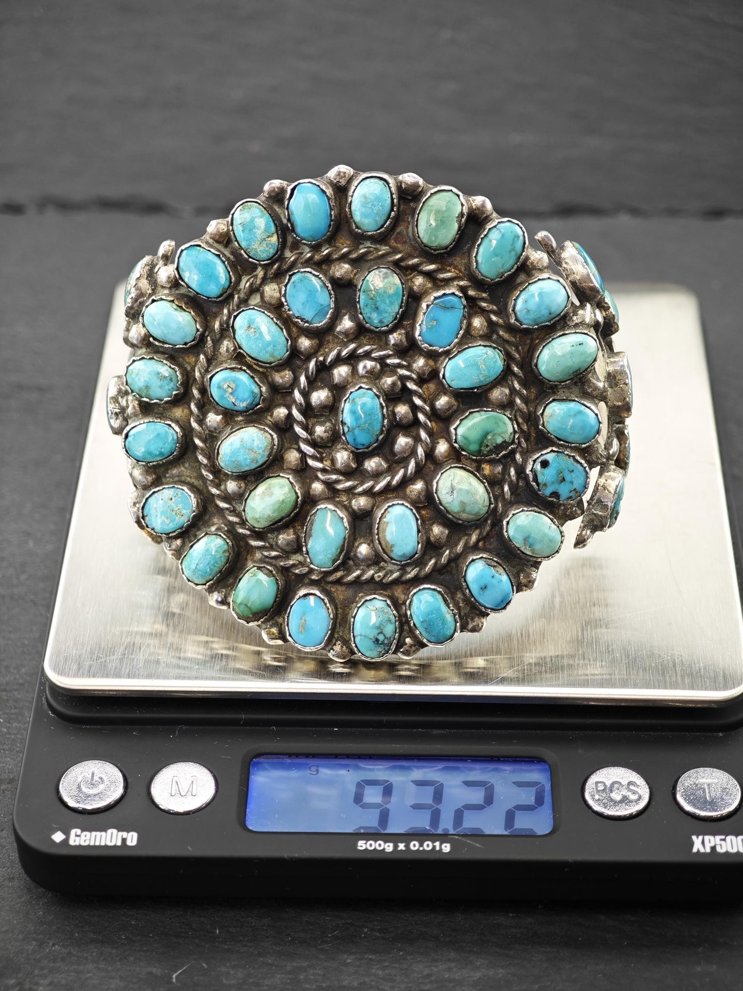 Vintage Old Pawn, Native American Sterling Silver Cuff Bracelet