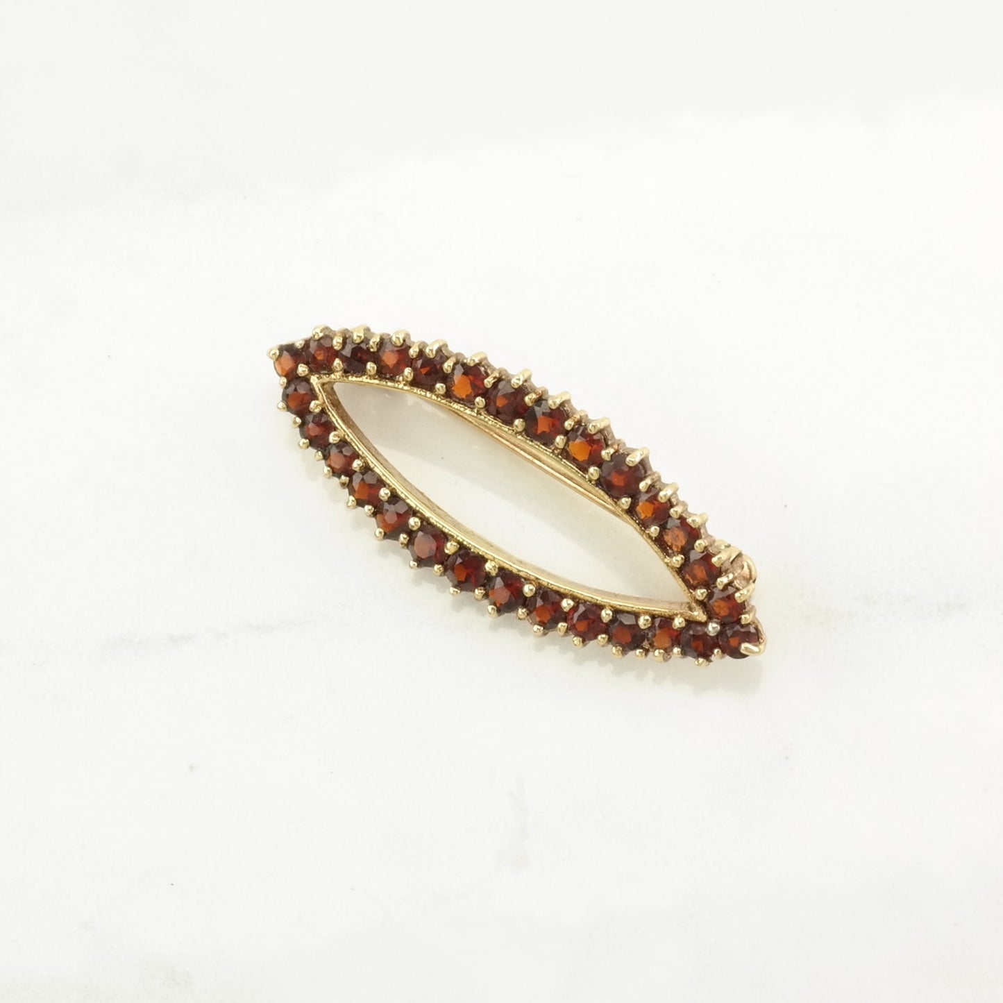 Red Silver Brooch Gold Plated Garnet Sterling B1867