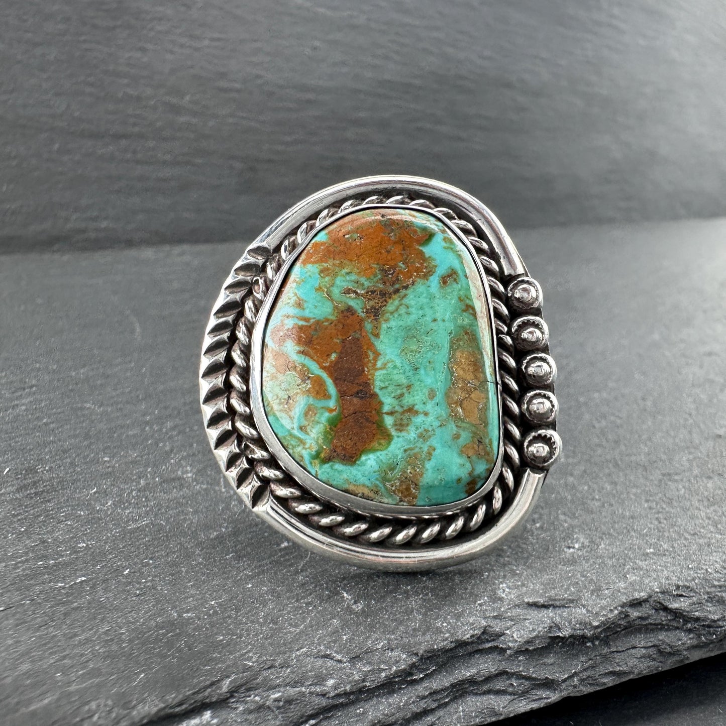 Vintage Native American Turquoise Ring Sterling Silver