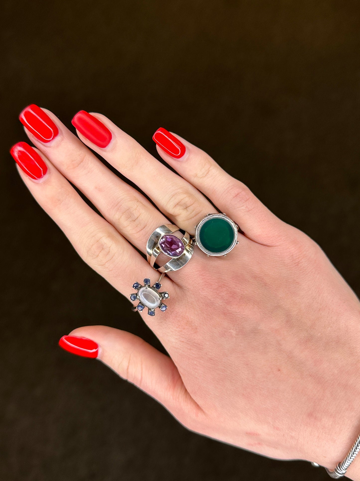 Vintage Soviet Russia Silver Ring Color Change Corundum Oval Sterling Size 7 1/4
