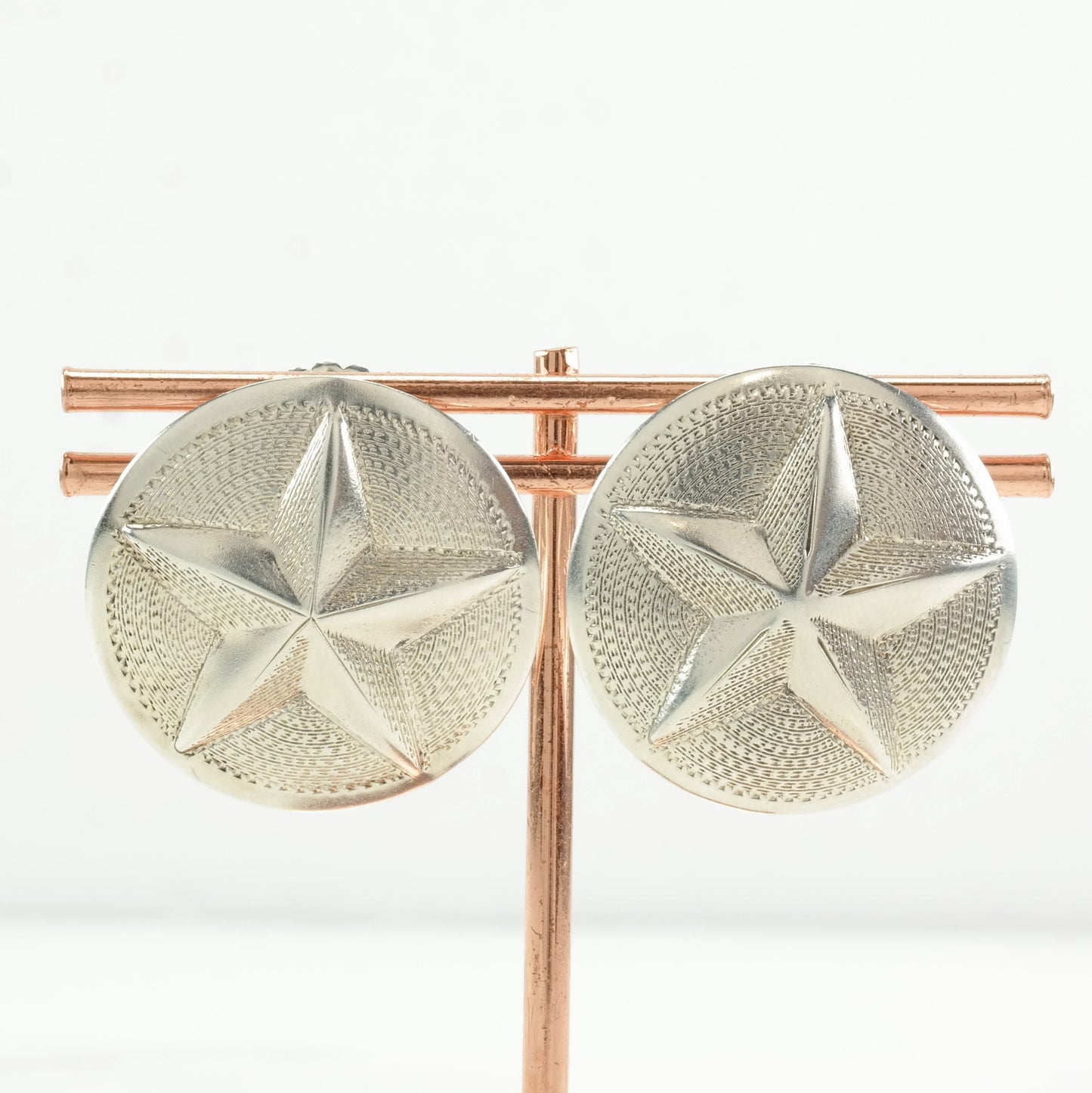 Western Sterling Silver Star Earrings Stud