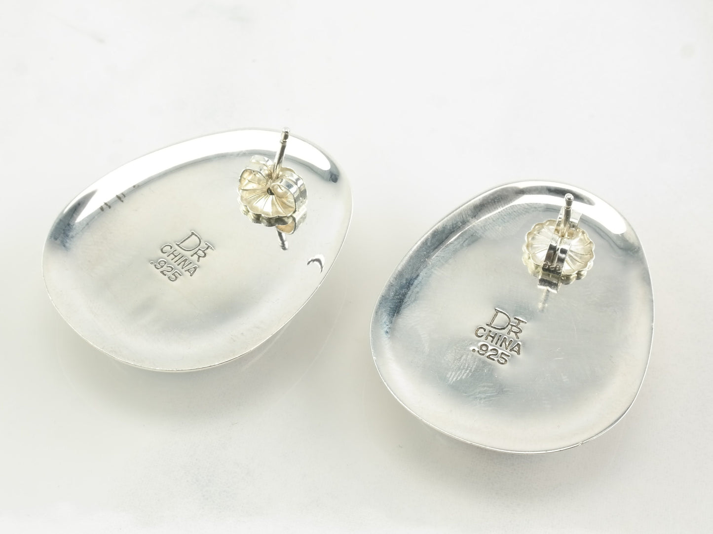 DTR Sterling Silver Turquoise Abalone Inlay Earrings Stud