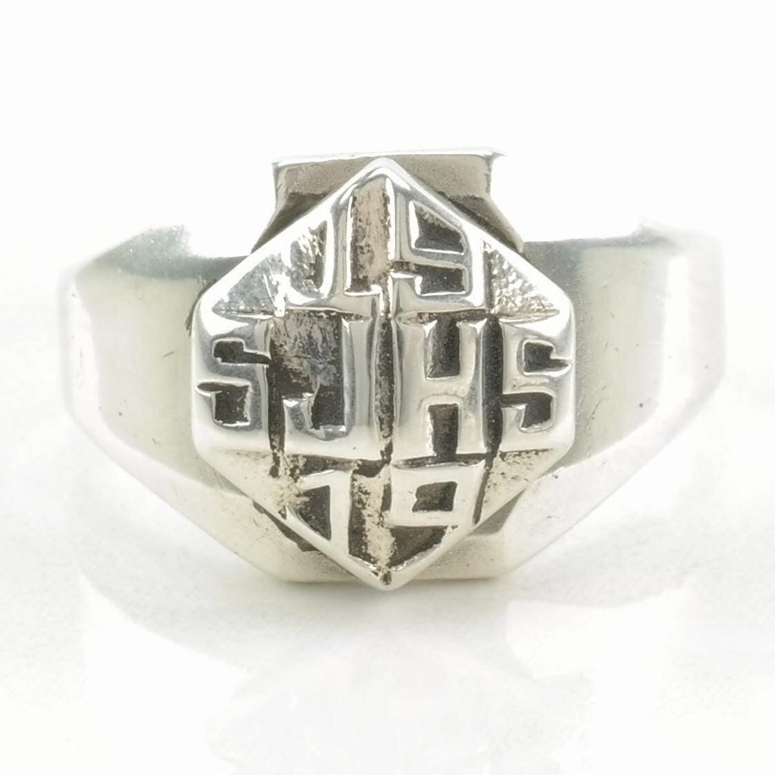 Vintage Art Deco Silver Class Ring 1919 Sterling Size 4 1/2