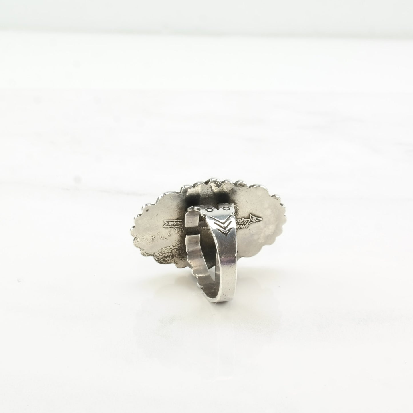 Vintage Fred Harvey Era Silver Ring Turquoise Oval Sterling Size 6