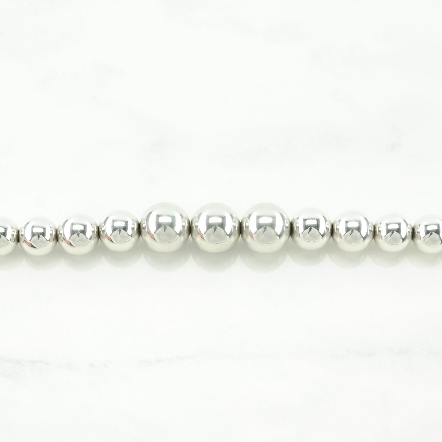 Vintage Southwest Sterling Silver Graduated Beads Seamless Beaded Necklace