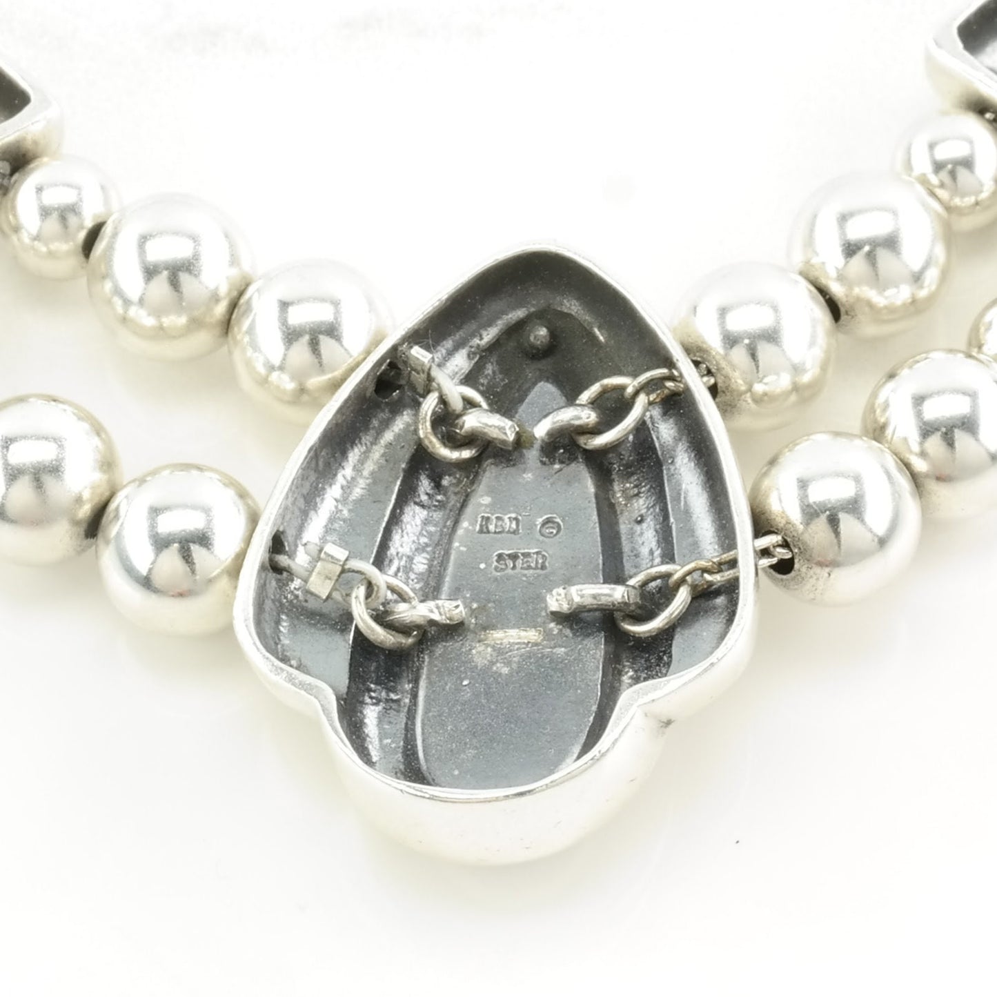 Kabana Sterling Silver Onyx Beaded Necklace N2087