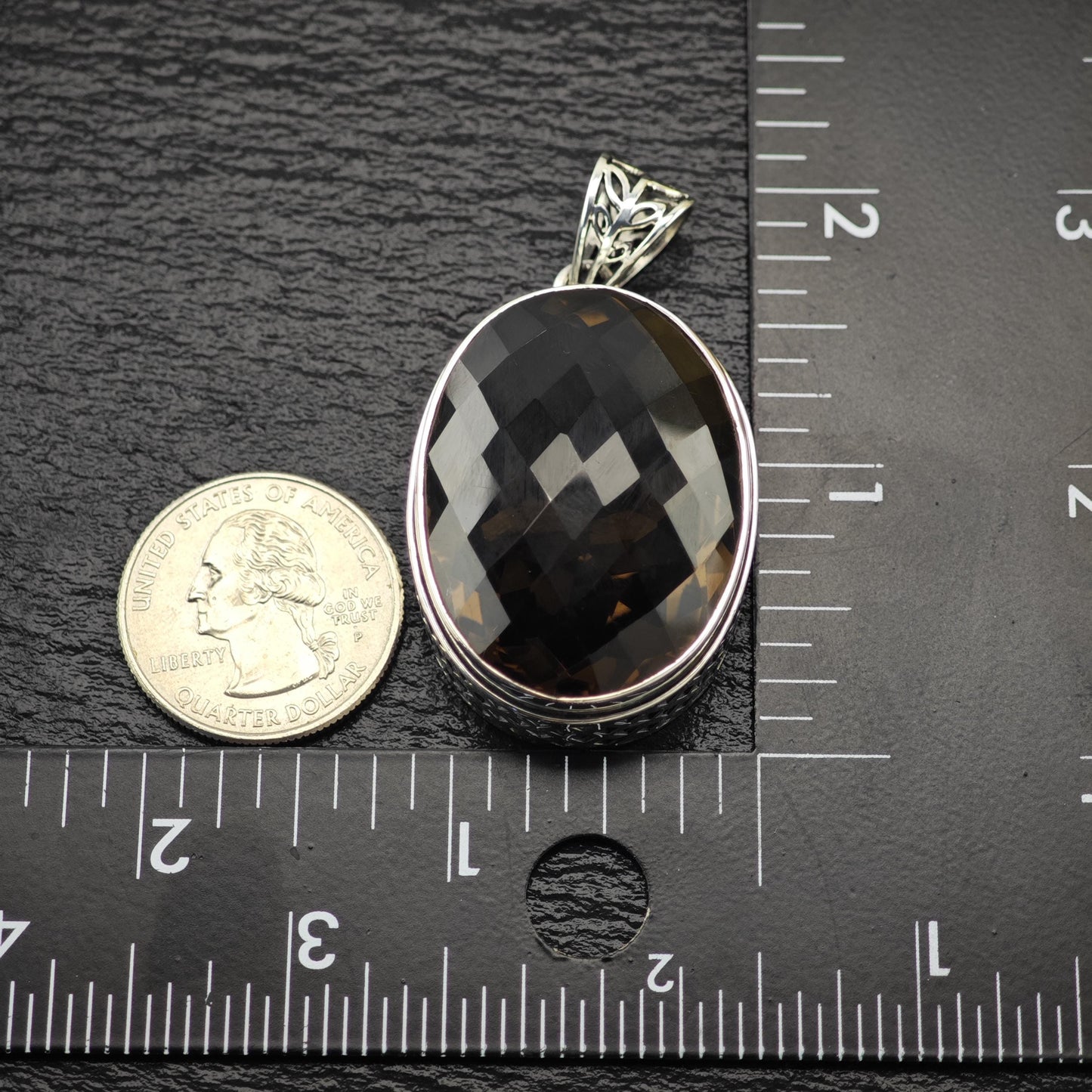 Oval Quartz Pendant - Sterling Silver Style P2814