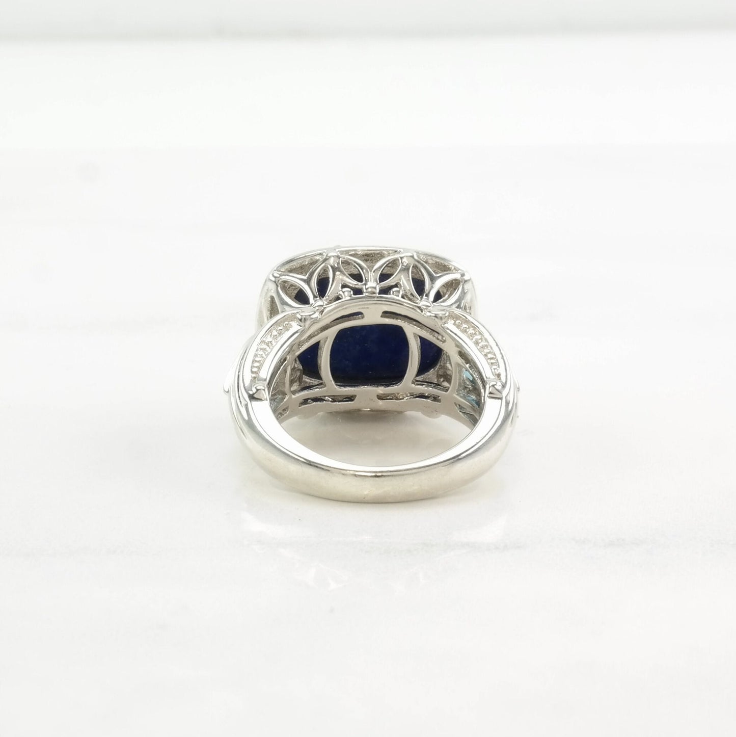 Vintage Sterling Silver Ring Lapis Lazuli Topaz Blue Size 5