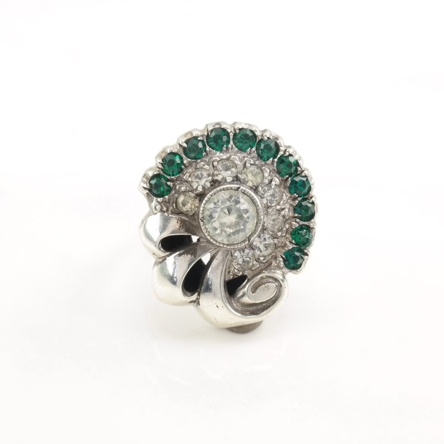 Vintage Art Deco Silver Ring Paste Size 5 1/2