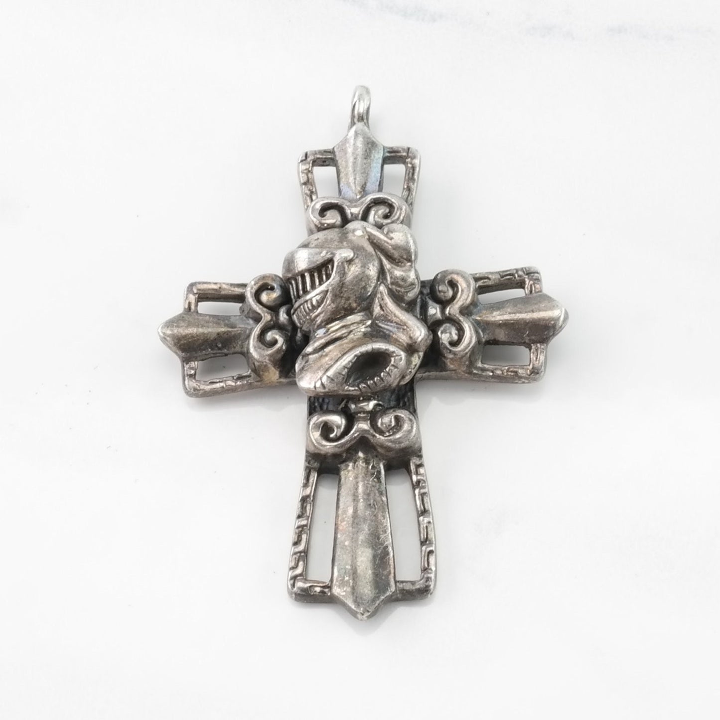 Vintage Knight Cross Sterling Silver Pendant
