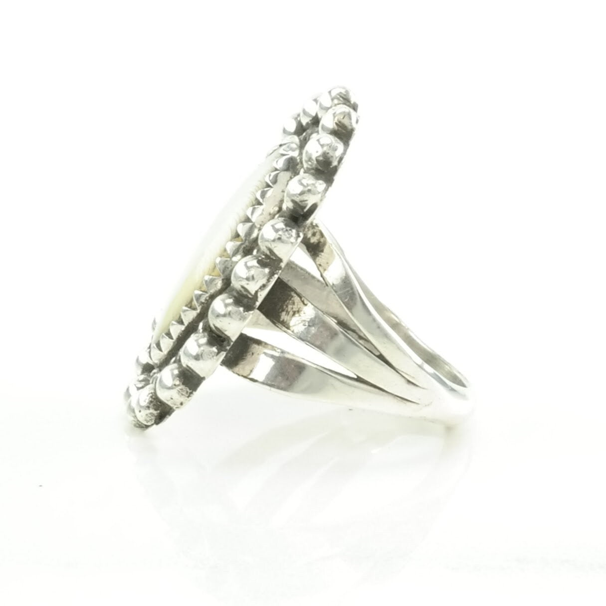 Vintage Native American Silver Ring MOP Sterling White Size 6 1/2