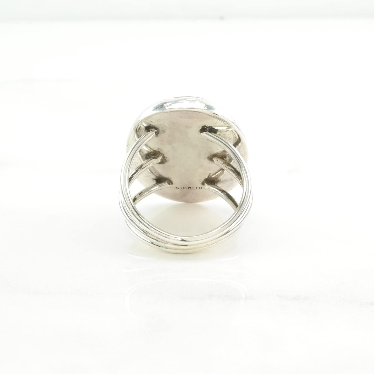 Vintage Sterling Silver Ring Agate Large Red Size 7