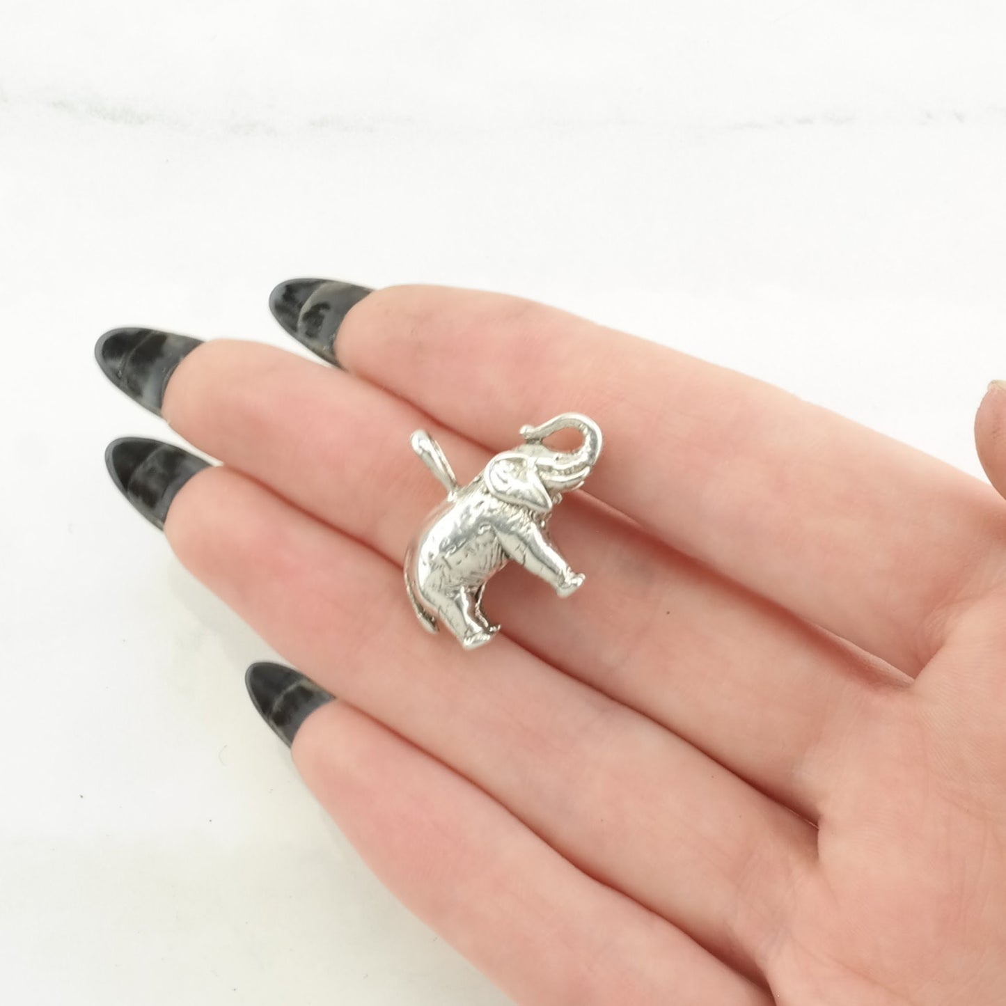 Vintage Elephant Sterling Silver Pendant