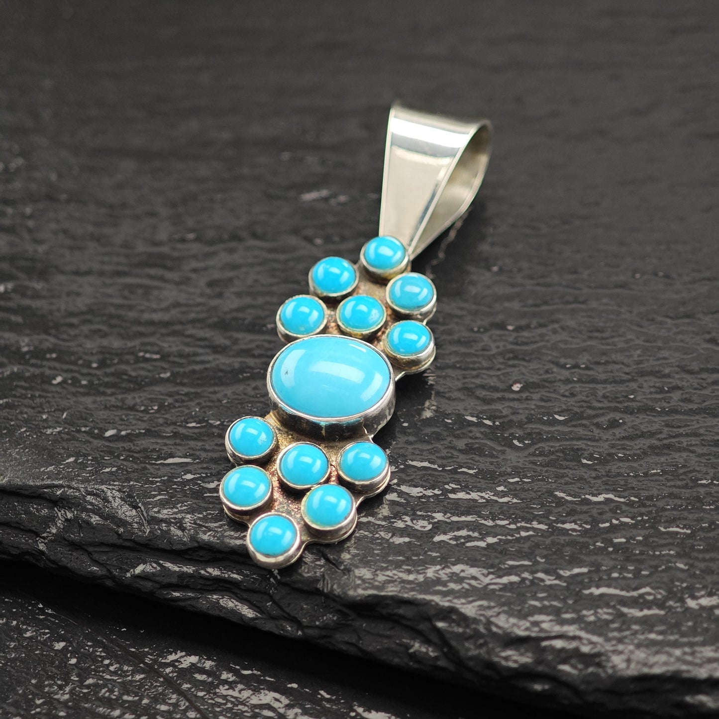 Vintage DTR China, Turquoise Pendant Sterling Silver