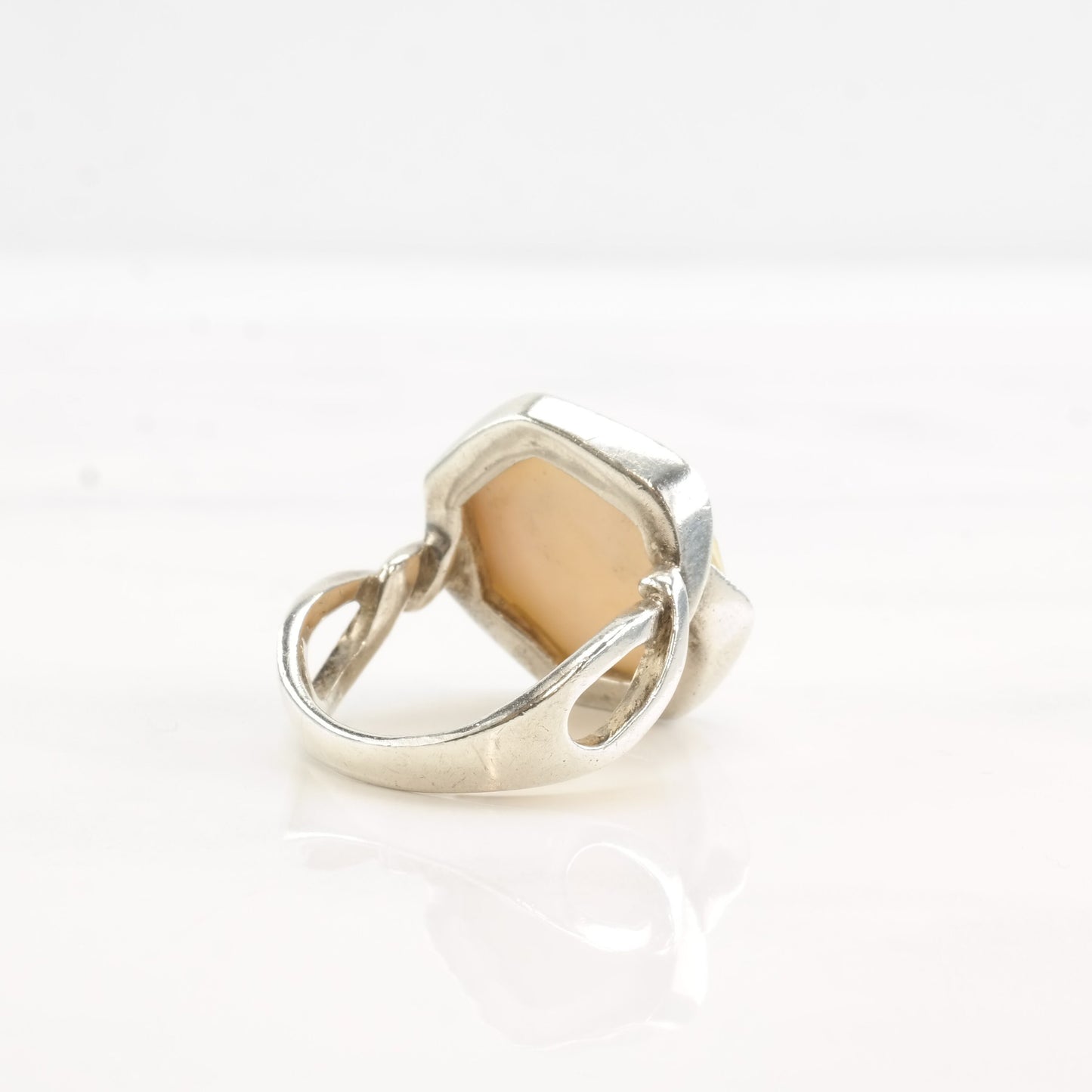 Sterling Silver Ring Quartz Doublet Dandelion Sz8 1/4 R4372