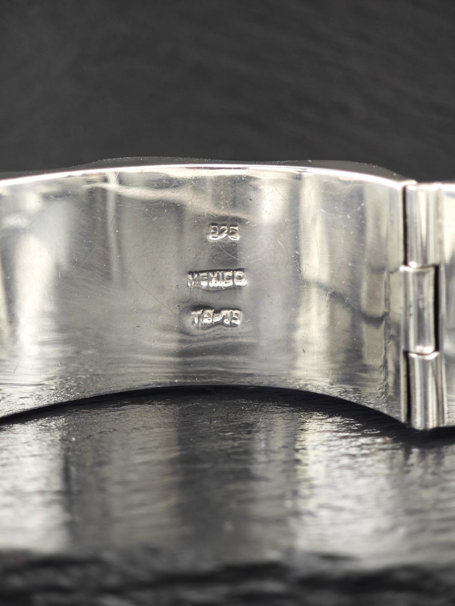 Taxco Mexico, Abstract Cuff Bracelet Sterling Silver