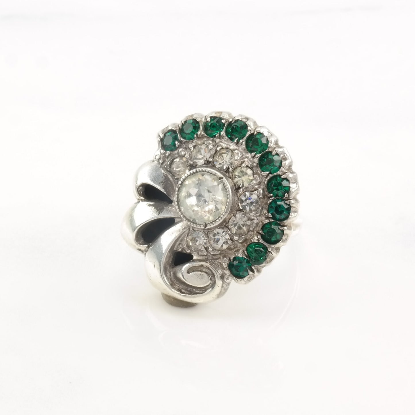 Vintage Art Deco Silver Ring Paste Size 5 1/2