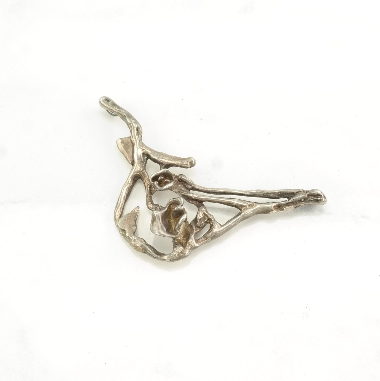 Brutalist Abstract Branches Sterling Silver Pendant P2496