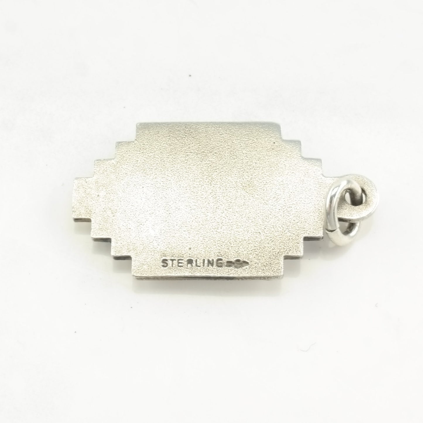 Vintage Art Deco Enamel Iyob Filiae Sterling Silver Pendant