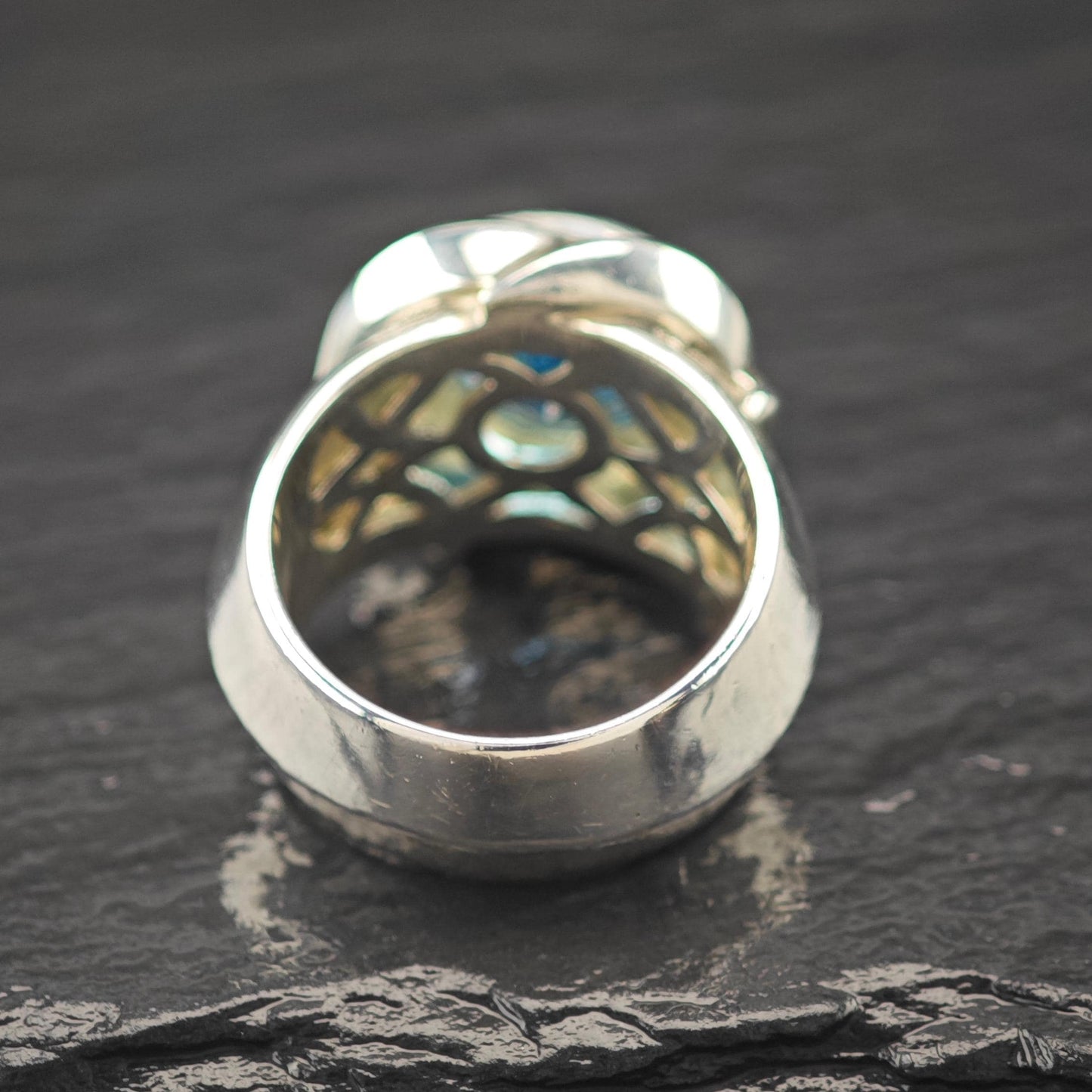 Indonesia Floral Topaz Ring Sterling Silver