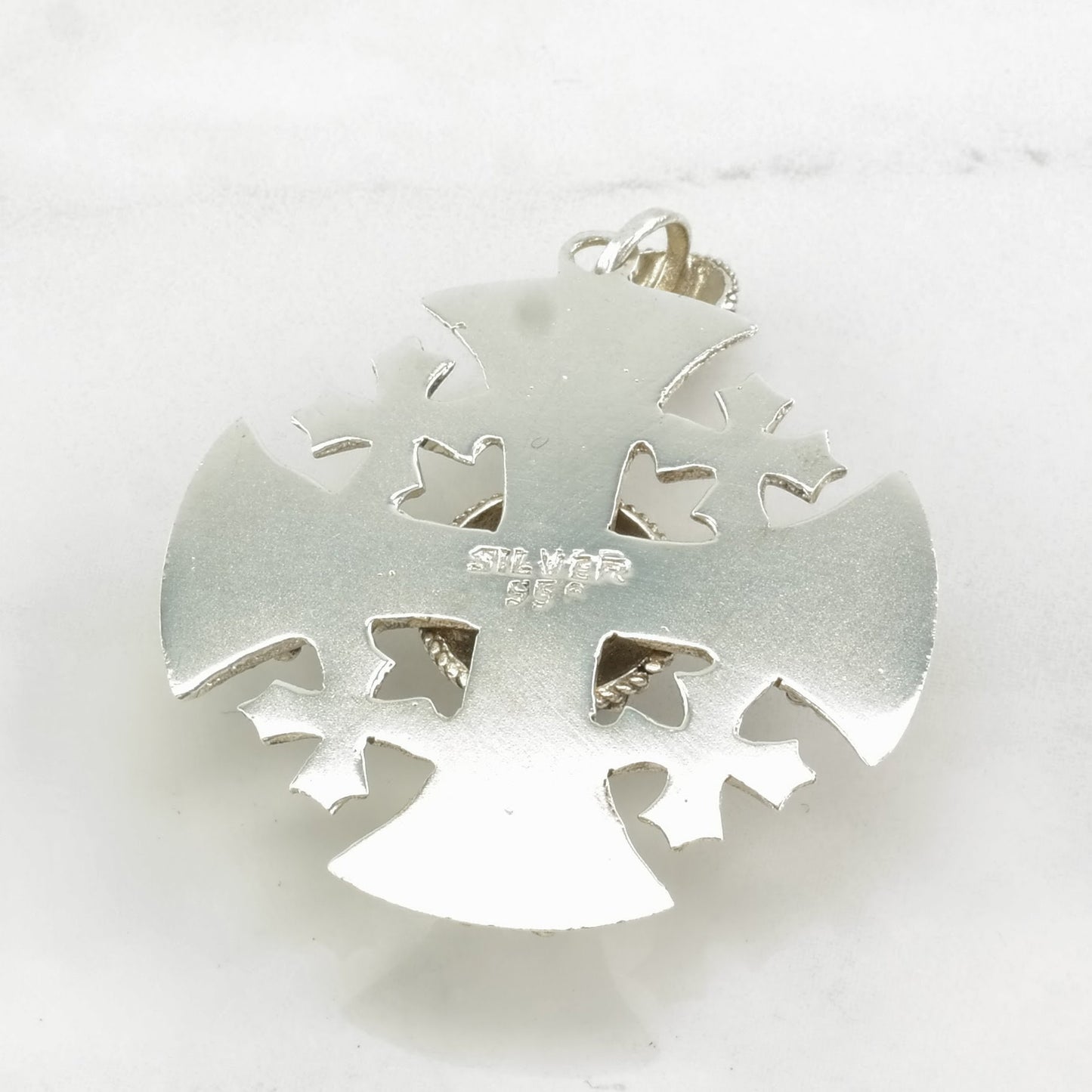CZ Jerusalem Cross Sterling Silver Pendant P2403