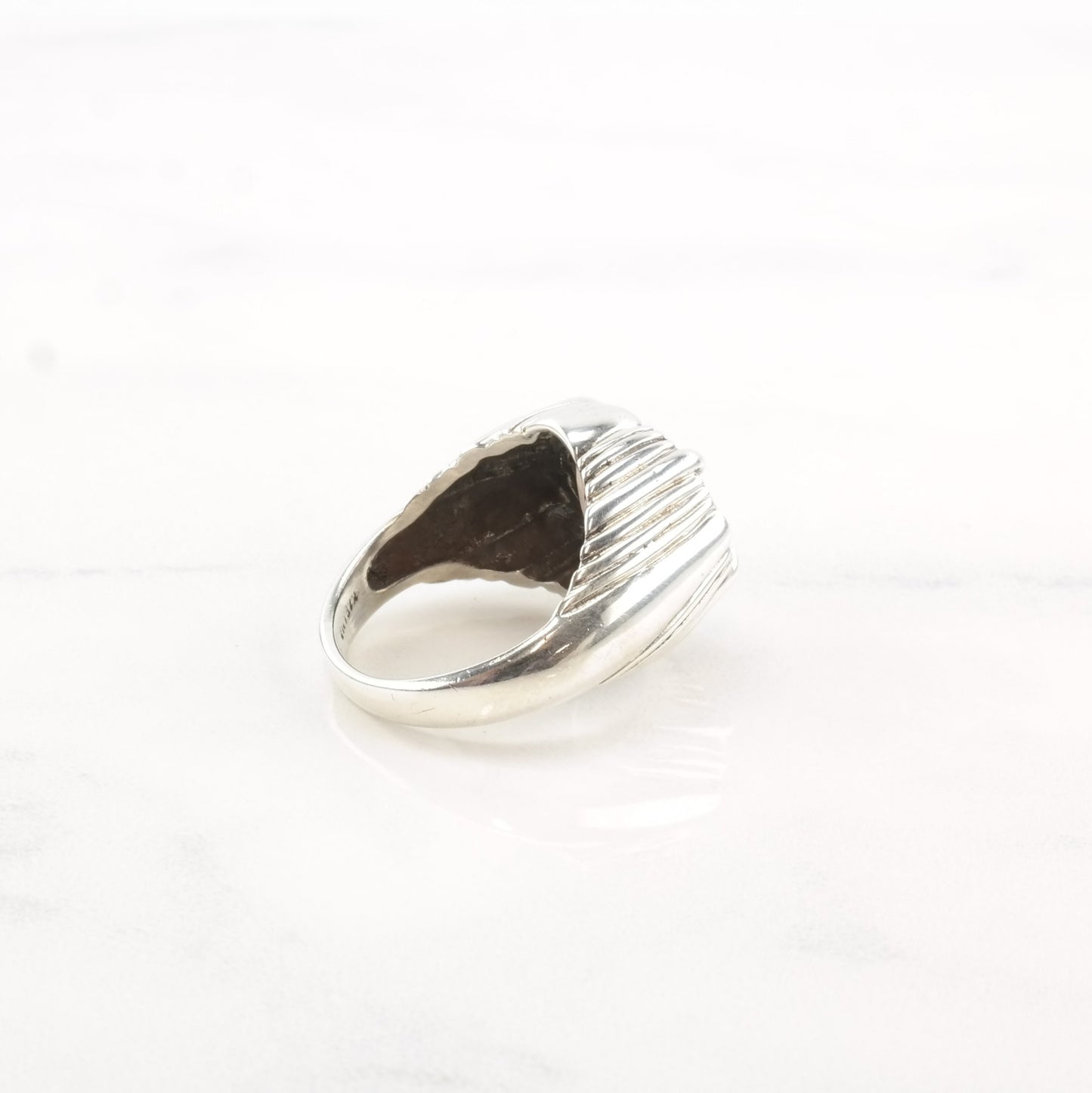 Vintage Kabana Silver Ring Smoky Quartz Sterling Size 5 3/4