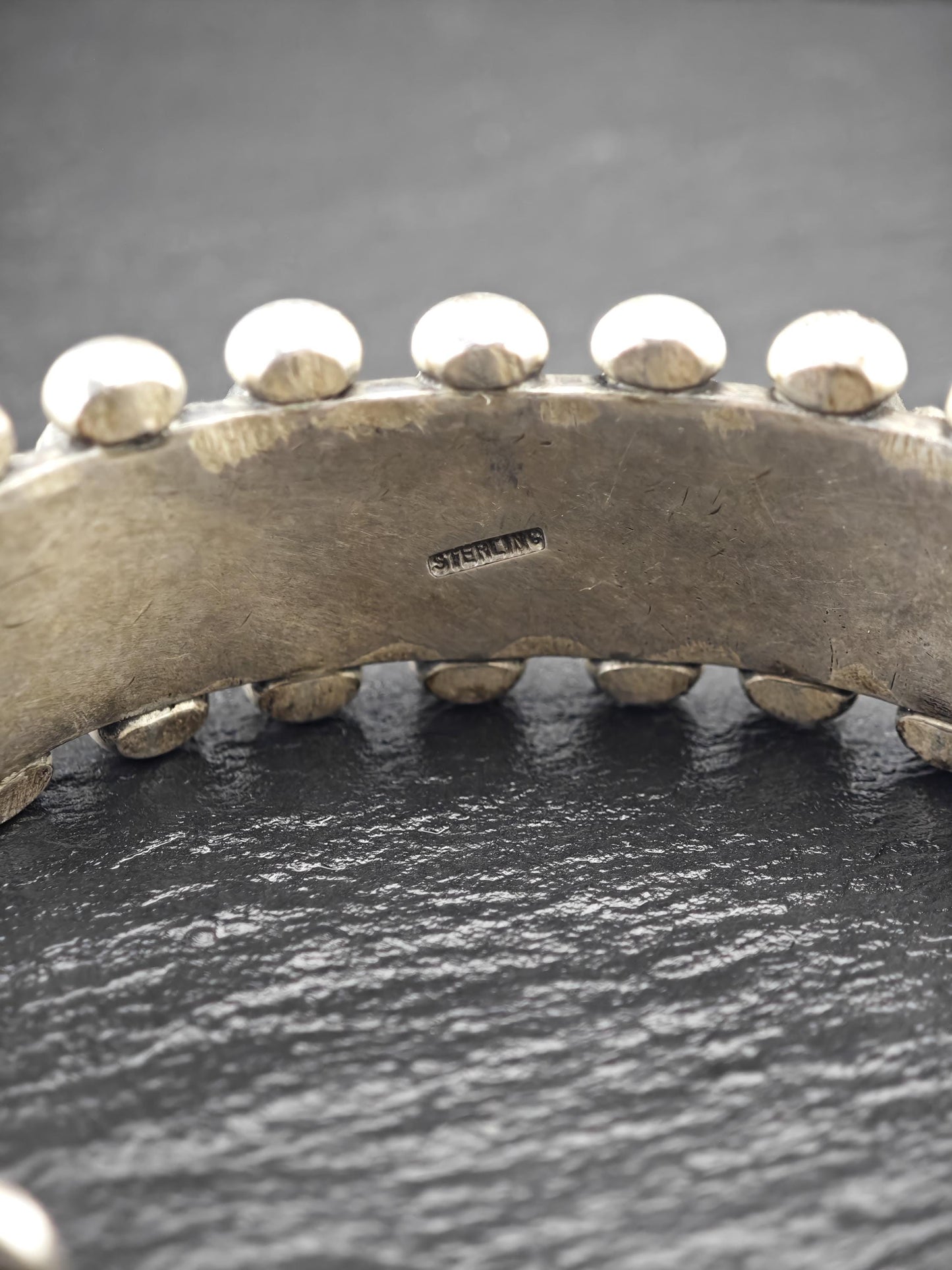 Native American Coral, Cuff Bracelet Sterling Silver