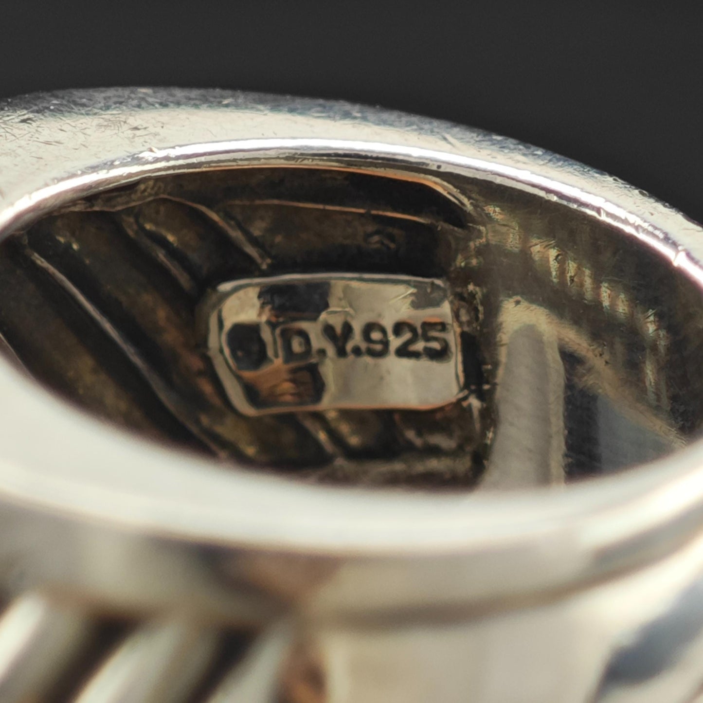 David Yurman Diamond Ring Cigar Band Sterling Silver