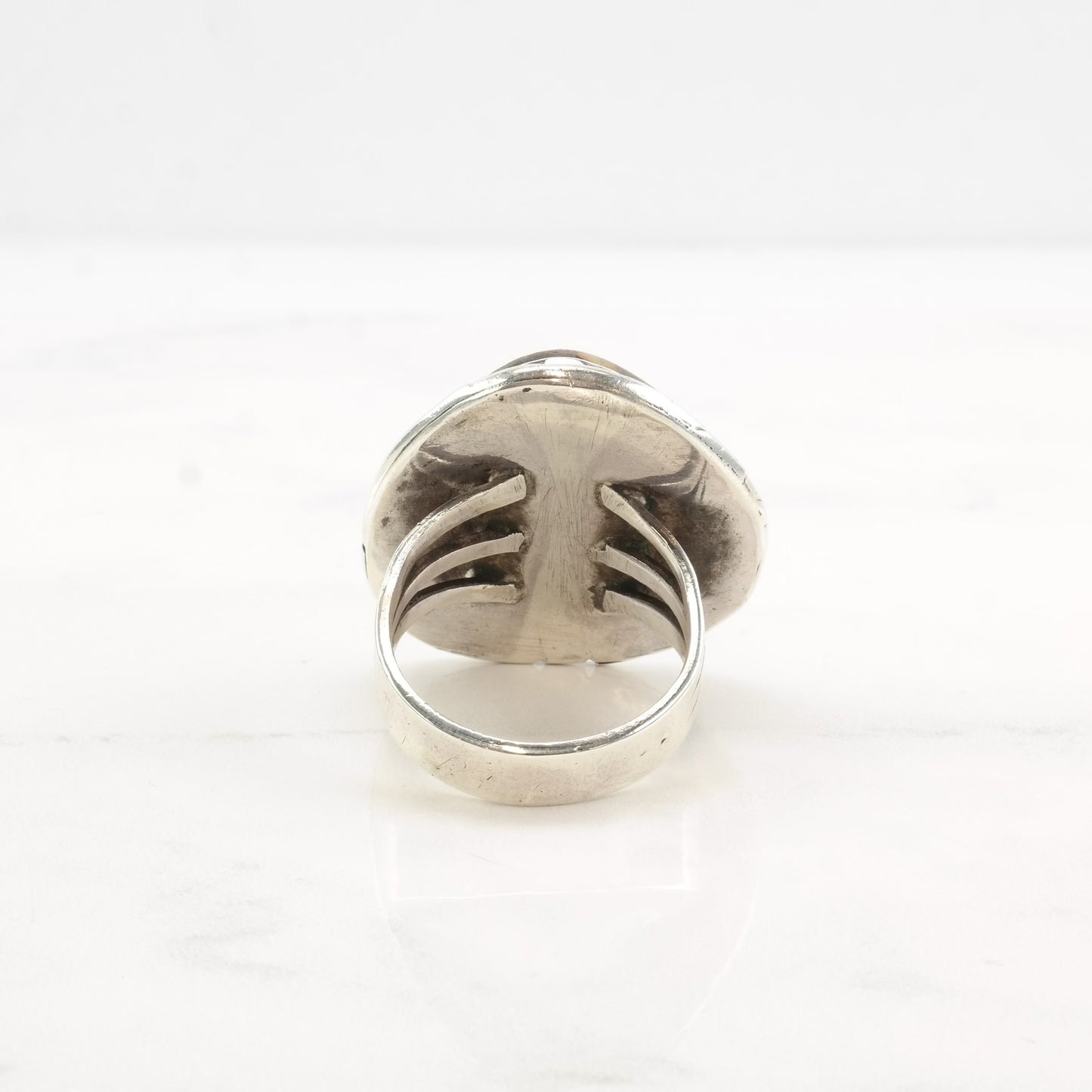 Vintage 1970 Silver Ring Turquoise Sterling Size 13