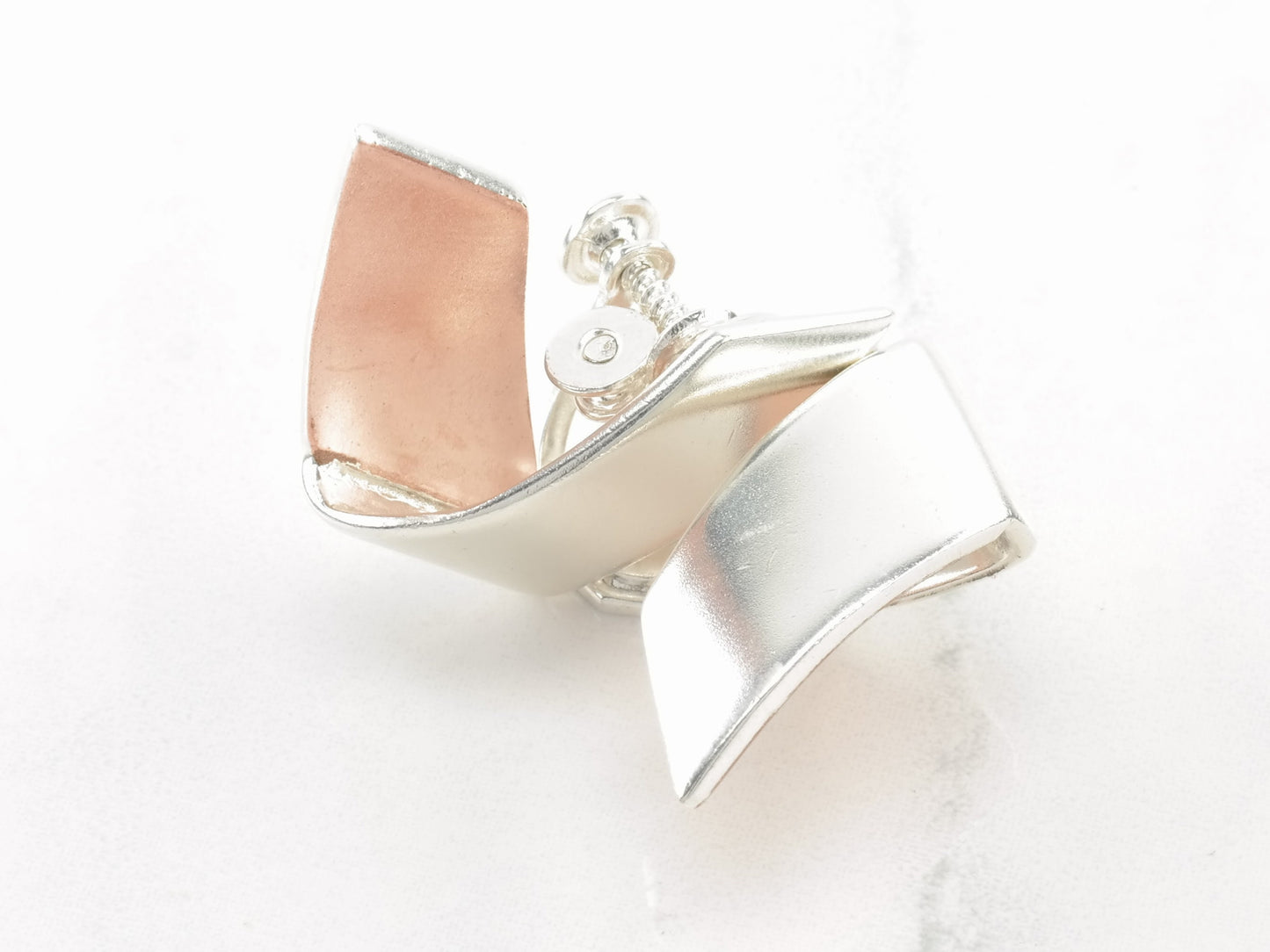 Antonio Pineda Sterling Silver Copper Earrings Screwback