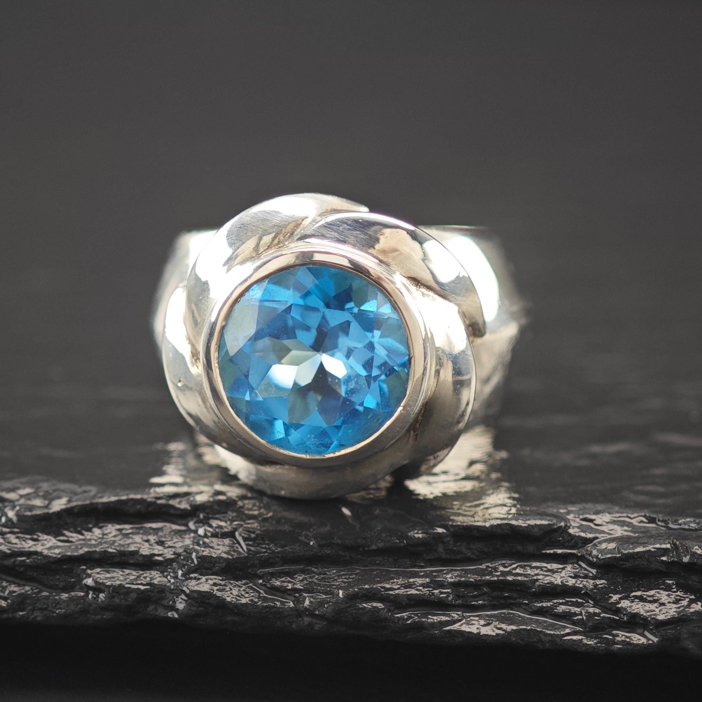 Indonesia Floral Topaz Ring Sterling Silver