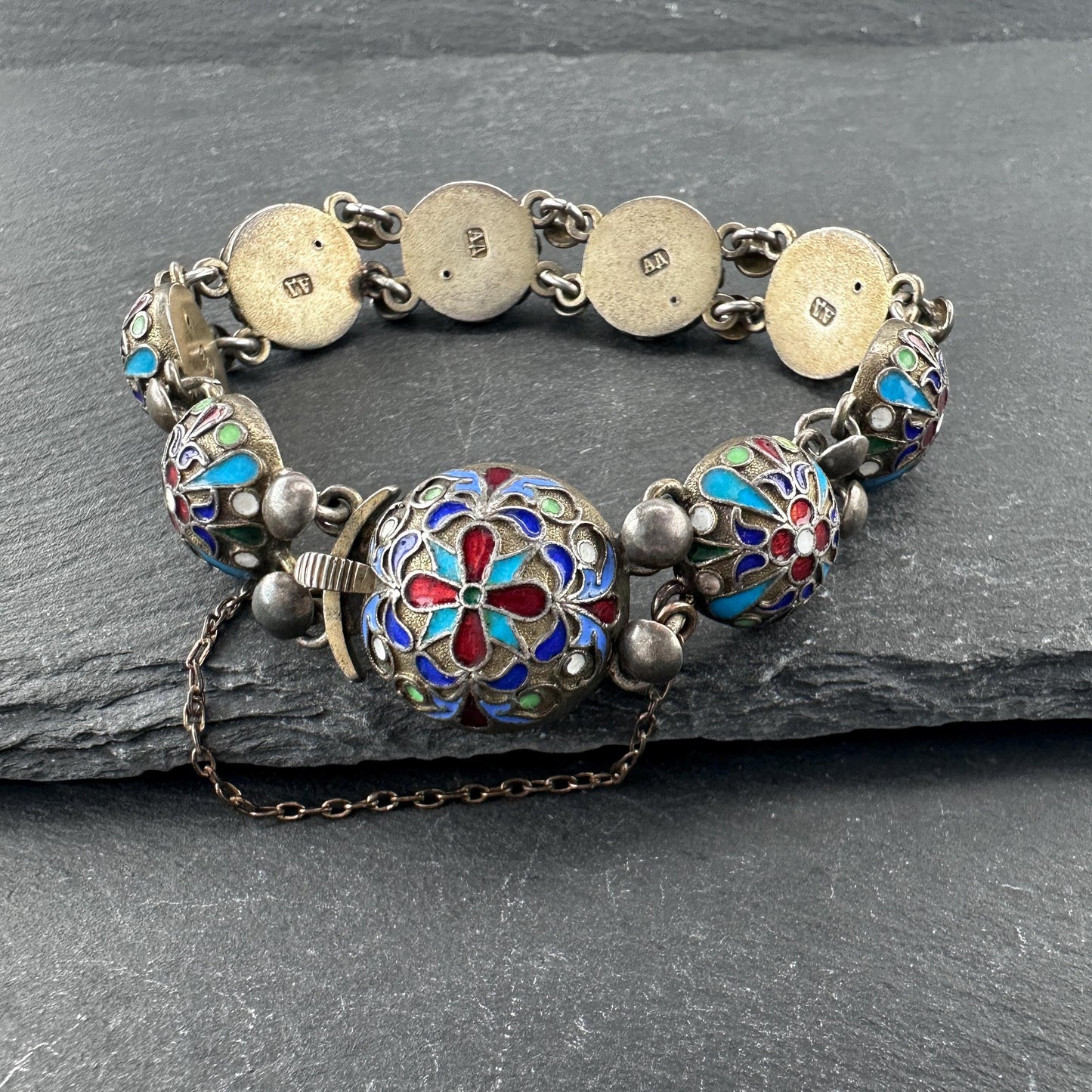 Imperial Russian 84, Enamel Bracelet Sterling Silver