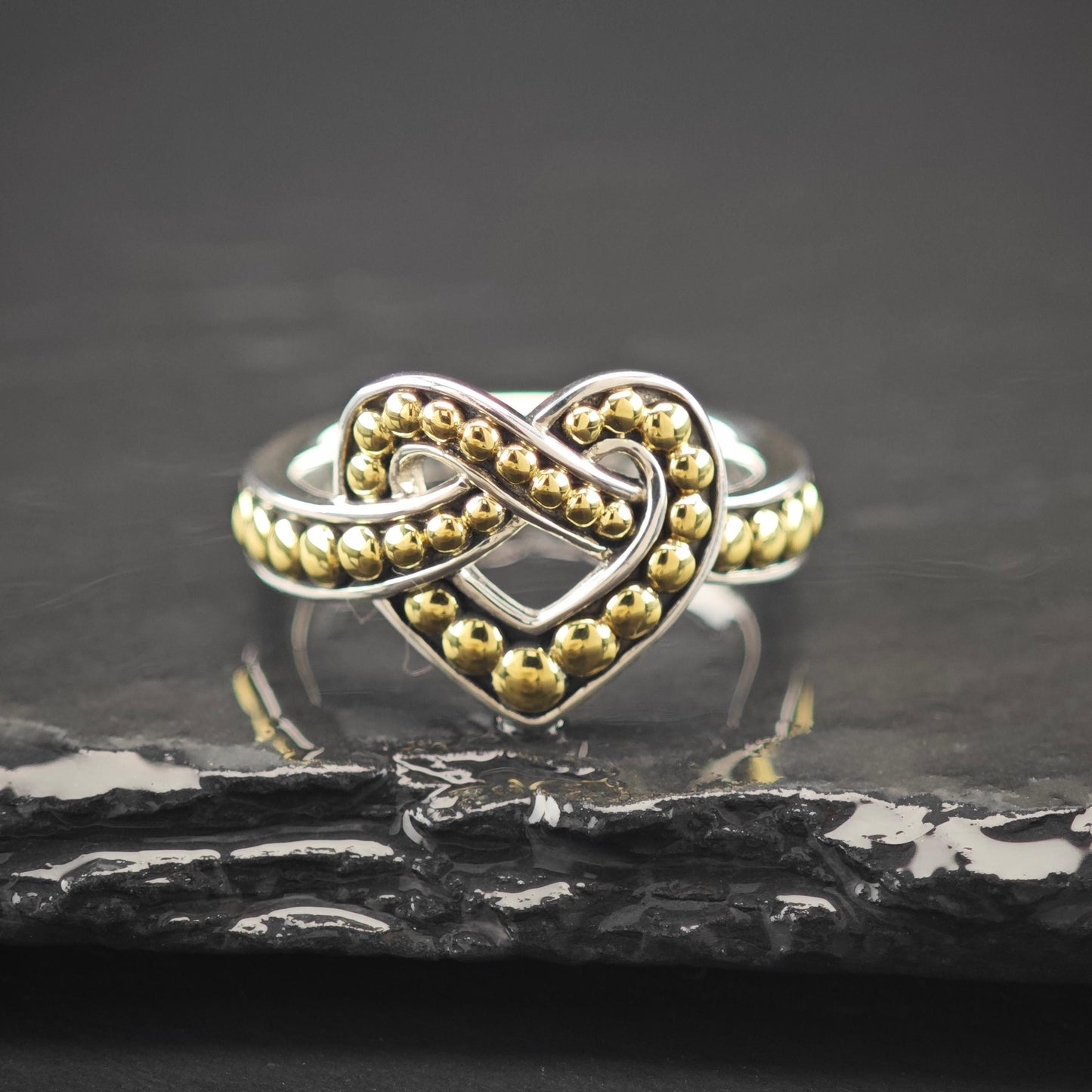 Lagos 18K Gold Accent Heart Ring Sterling Silver
