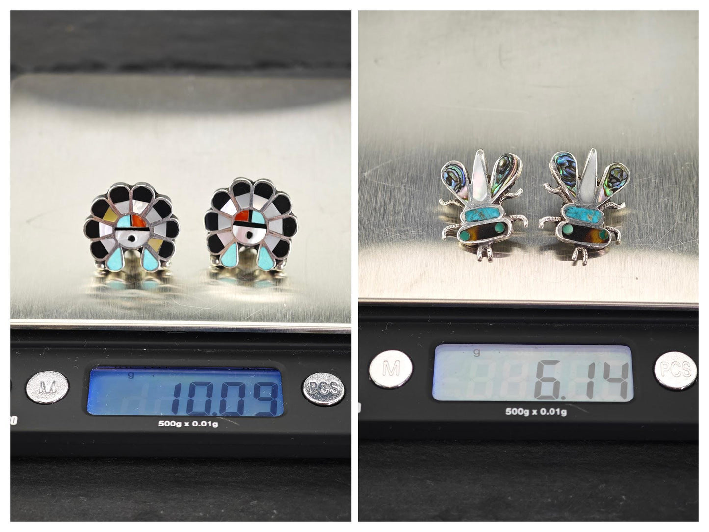 Choice of Vintage Native American Sterling Silver Clip On Earrings