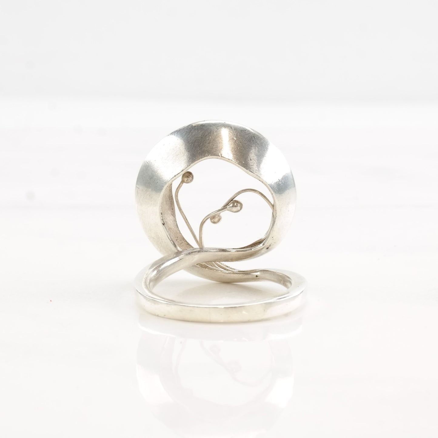 Vintage Abstract Silver Ring Abstract Sterling Size 7 1/4