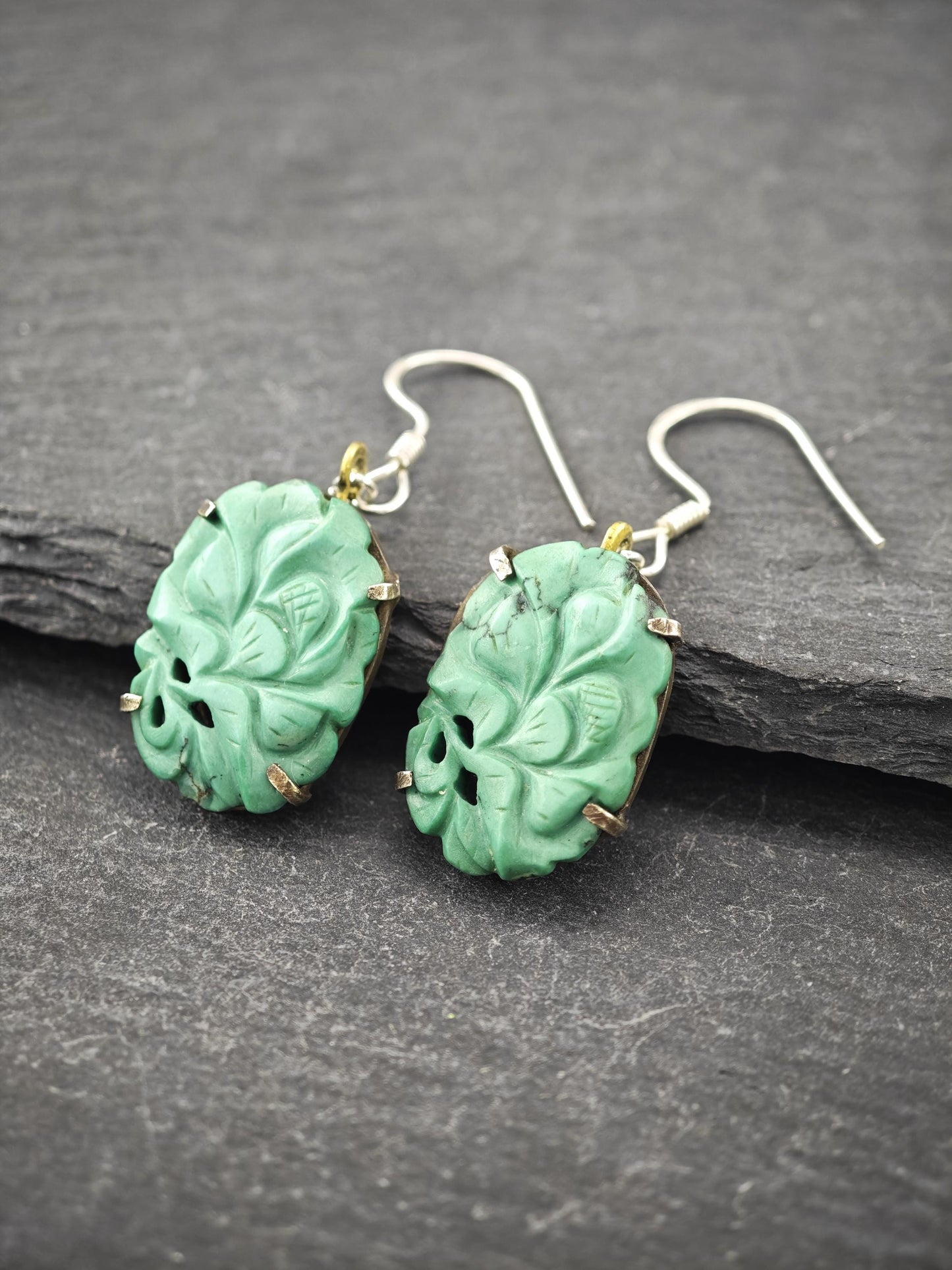 Vintage Chinese Export, Fish Hook Earrings Sterling Silver