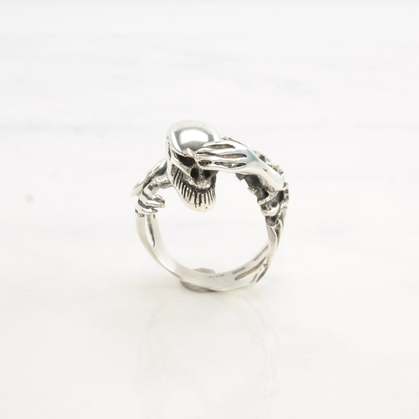 Vintage HAN Silver Ring Skeleton Sterling Size 11 1/2