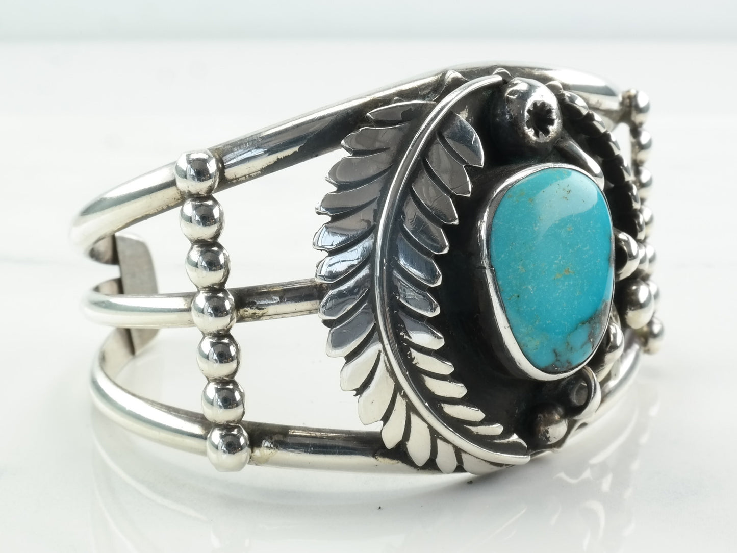 Navajo Turquoise Cuff Bracelet Sterling Silver