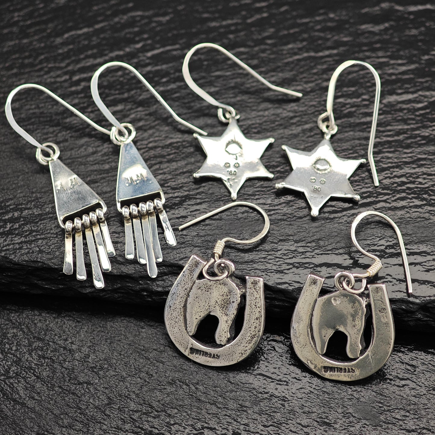 Choice of Vintage Fish Hook Earrings Sterling Silver