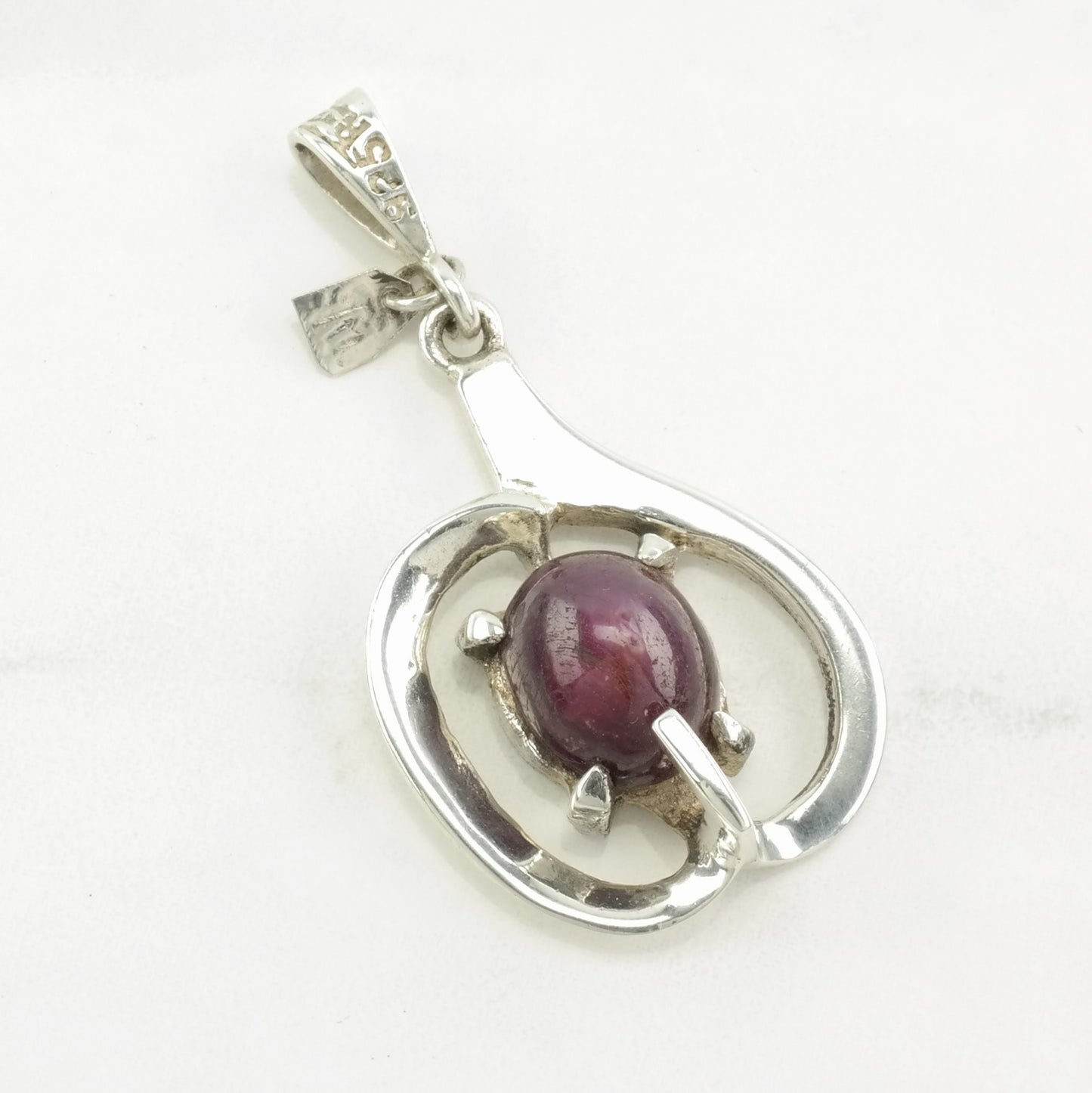 Vintage Taxco Star Sapphire Sterling Silver Pendant