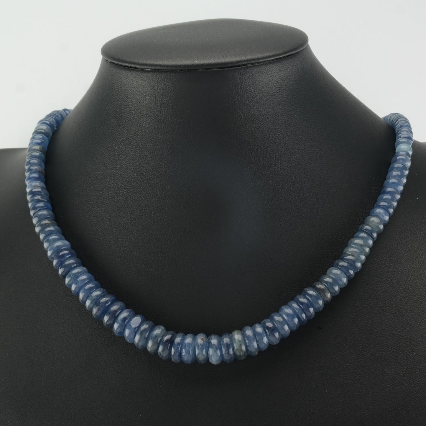 Vintage Blue Kyanite Bead Necklace | Sterling Silver | DTR | Graduated Beads | Statement Necklace | 22"