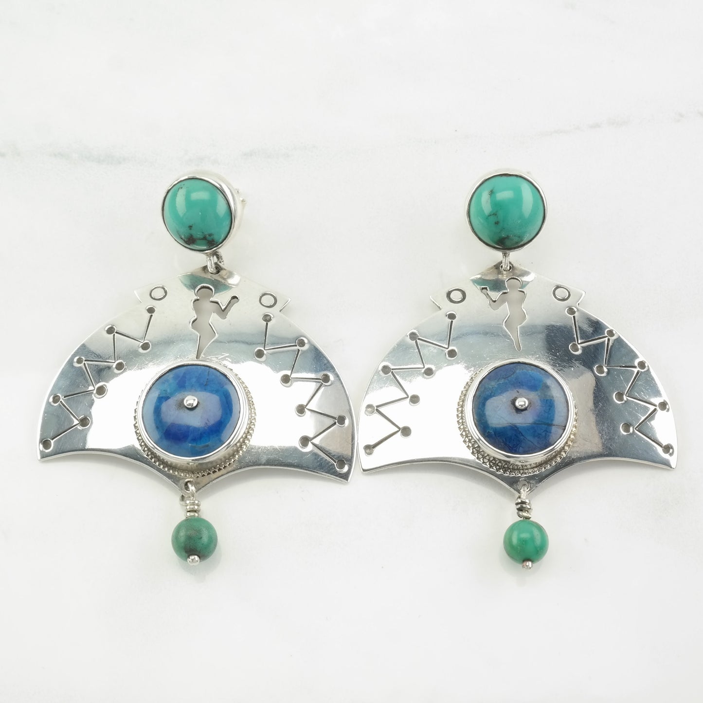 Turquoise Lapis Earrings Stud Dangle