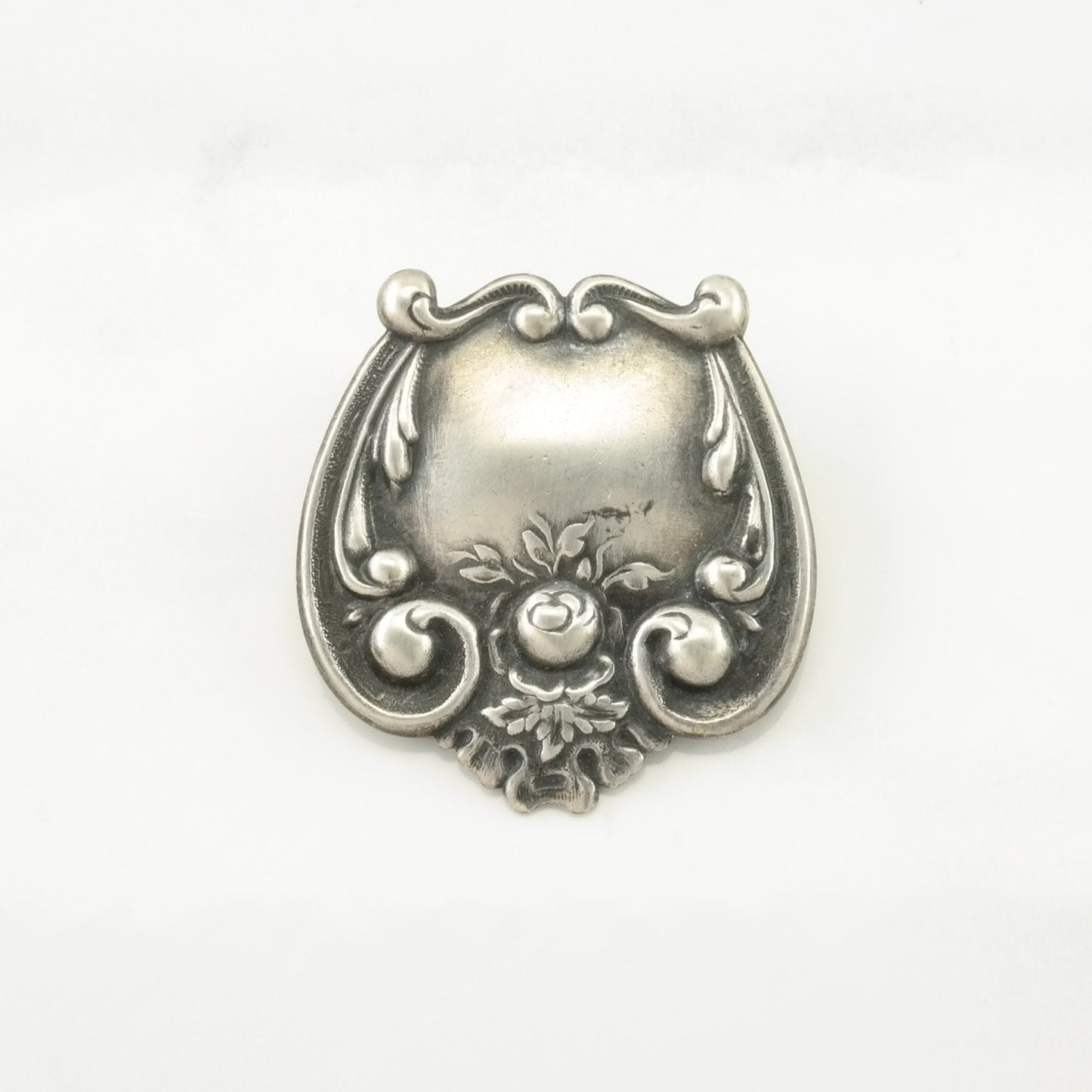 Silver Brooch Baroque Floral Sterling B1918