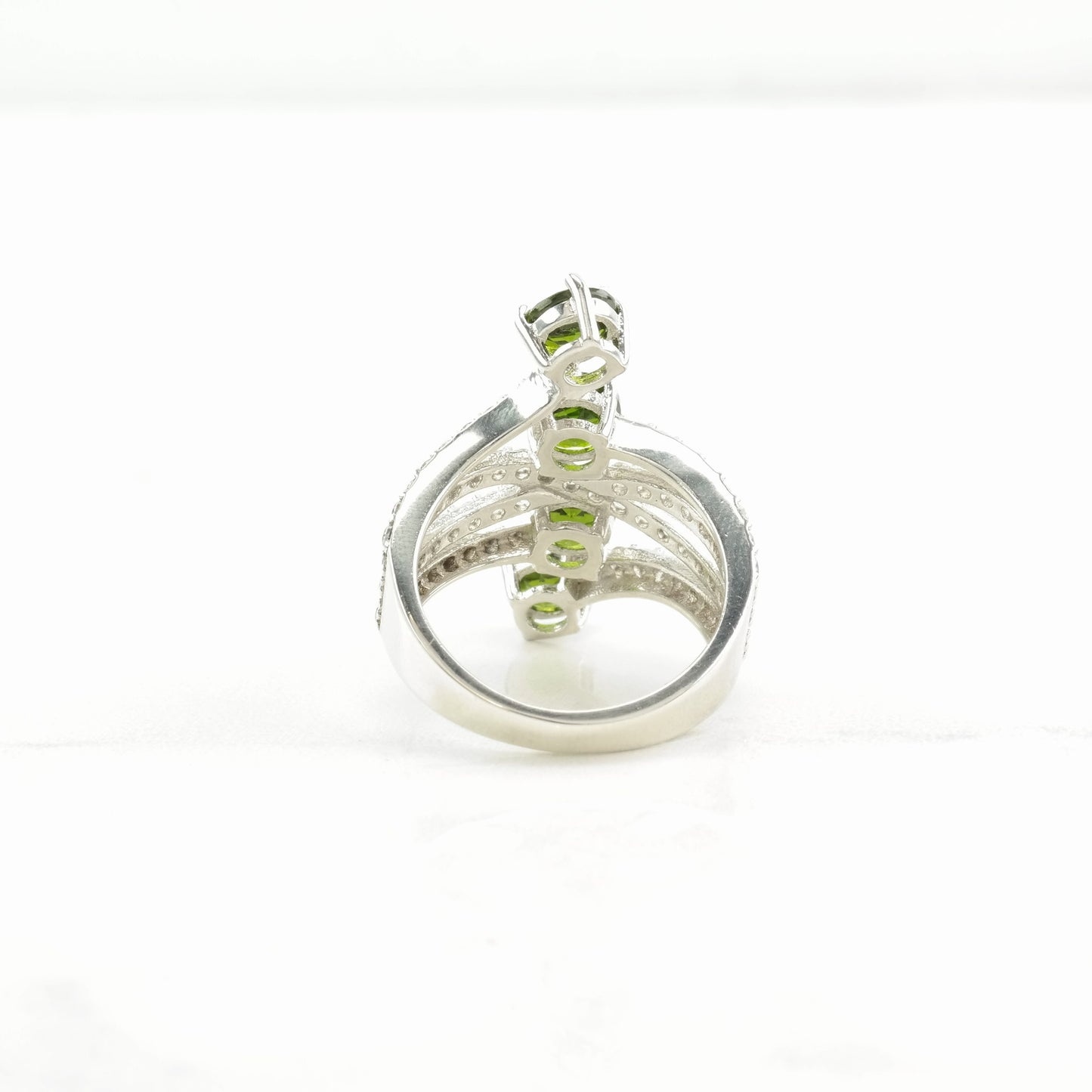 Vintage Sterling Silver Ring Chrome Diopside Spinel Dark Green Size 5